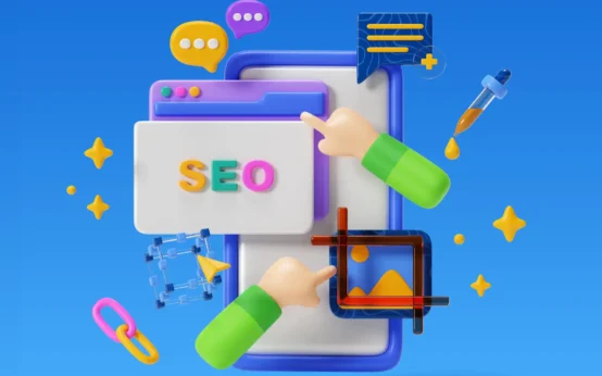 Imagem ilustrativa sobre SEO local para serviços industriais, destacando estratégias para ser encontrado na região, com elementos gráficos tecnológicos e de comunicação.